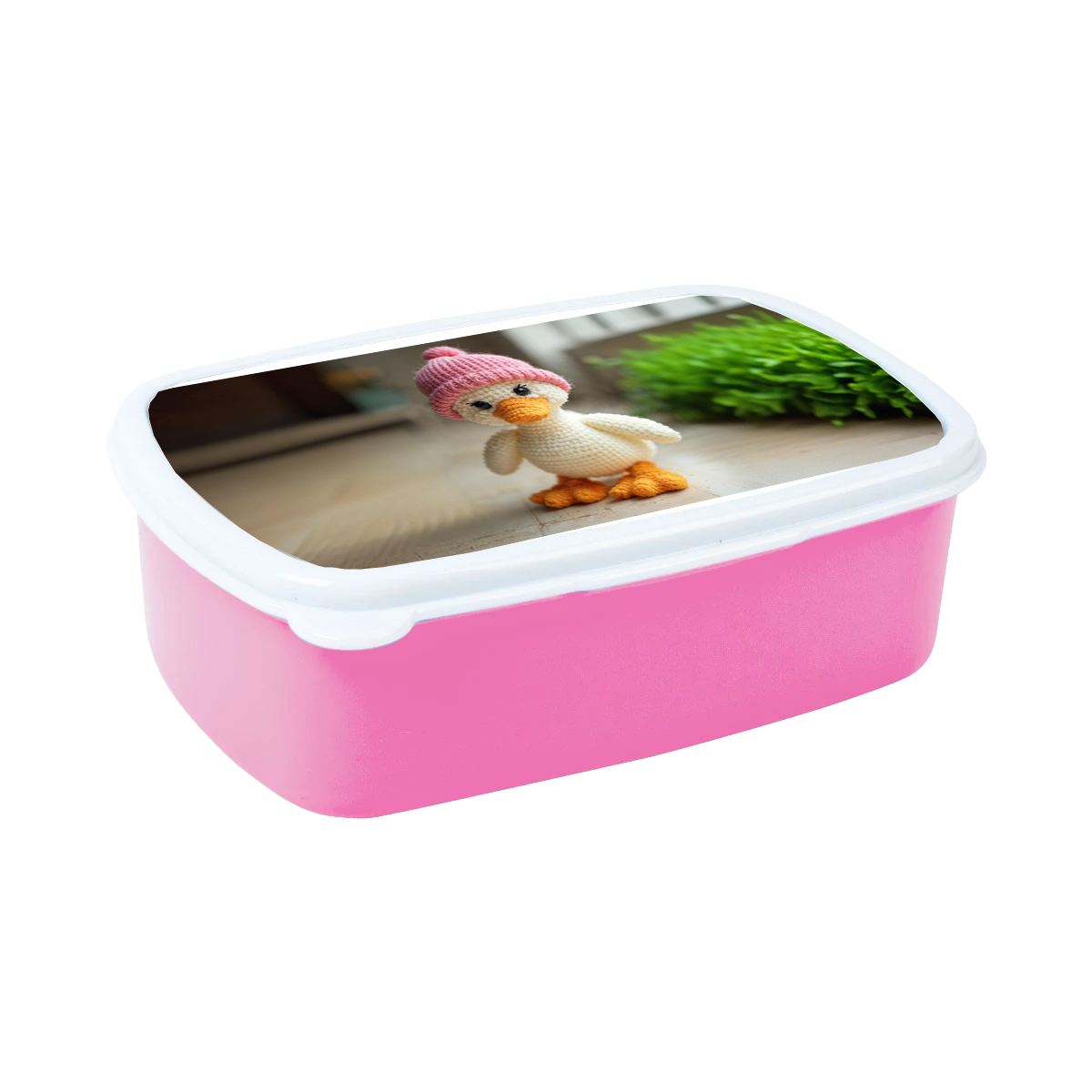 entemmütze Brotdose Pink – Ente mit Mütze (optional mit Name)