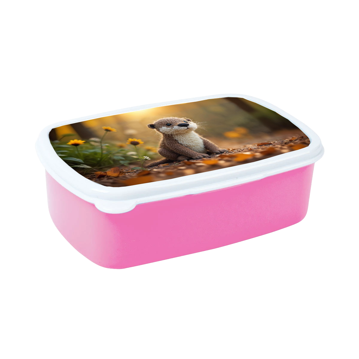 Brotdose Pink – Wiesel (optional mit Name)